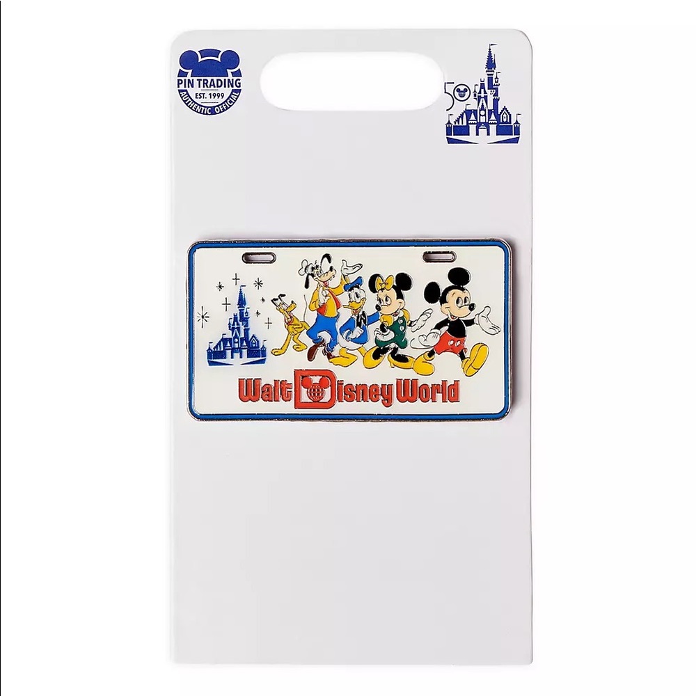 Mickey Mouse and Friends License Plate Pin – Walt Disney World 50th Anniversary